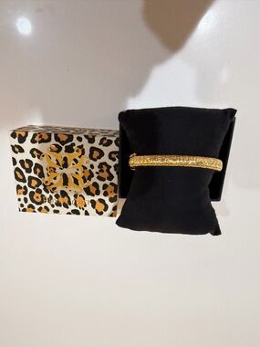 Rustic Cuff Gold Glitter Bangle